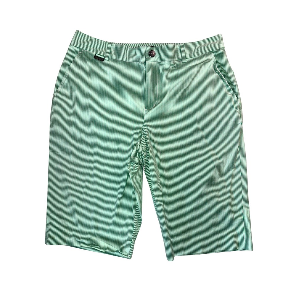 Lauren Active Ralph Lauren Green White Striped Bermuda Shorts Womens 6 Preppy